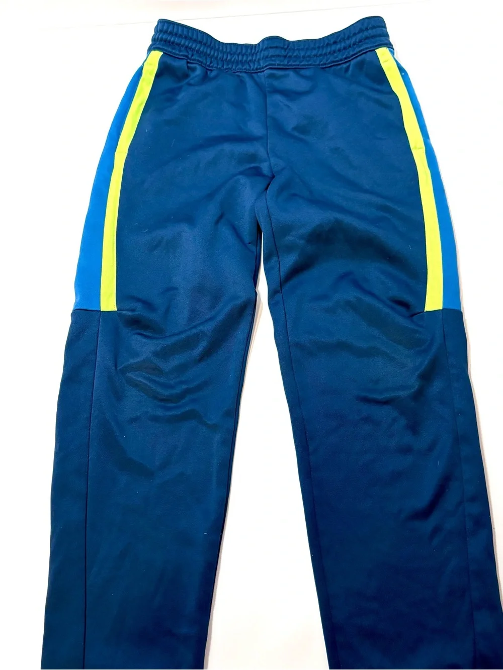 Kids Blue and Neon Tech Fleece Set Matching Hoodie and Pants. Size M/8